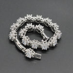 White Flower Zircon 925 Silver Jewelry Set