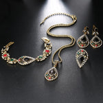 Crystal Vintage Antique Gold Crystal Jewelry Set